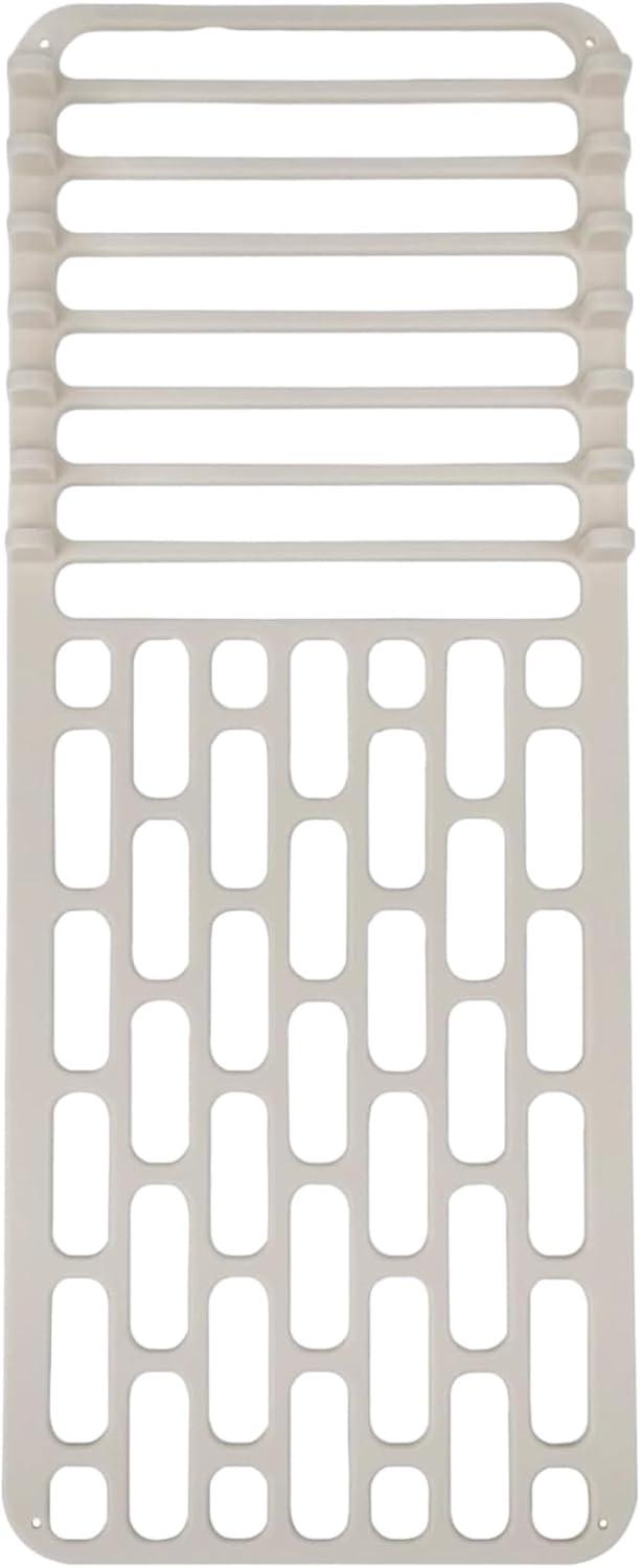 Gray Polyester Dish Drying Mat with Removable Rack