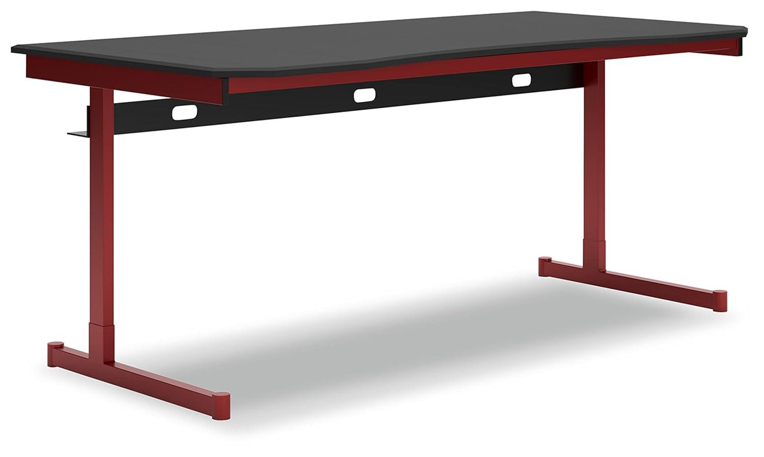 Signature Design by Ashley Lynxtyn Home Office Desk with Mousepad Surface Cover, Red