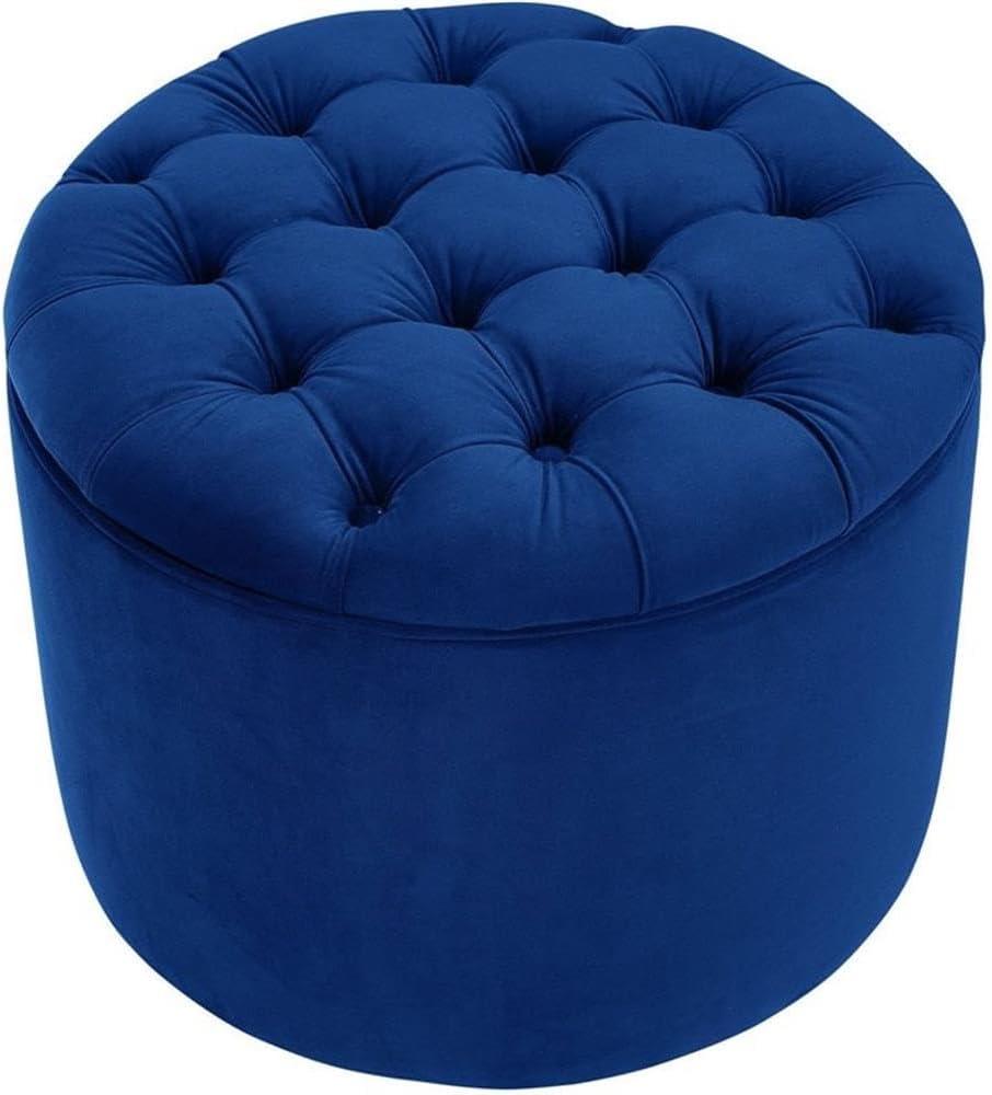 WTYNKAE Queen Velvet  Ottoman  Navy Blue