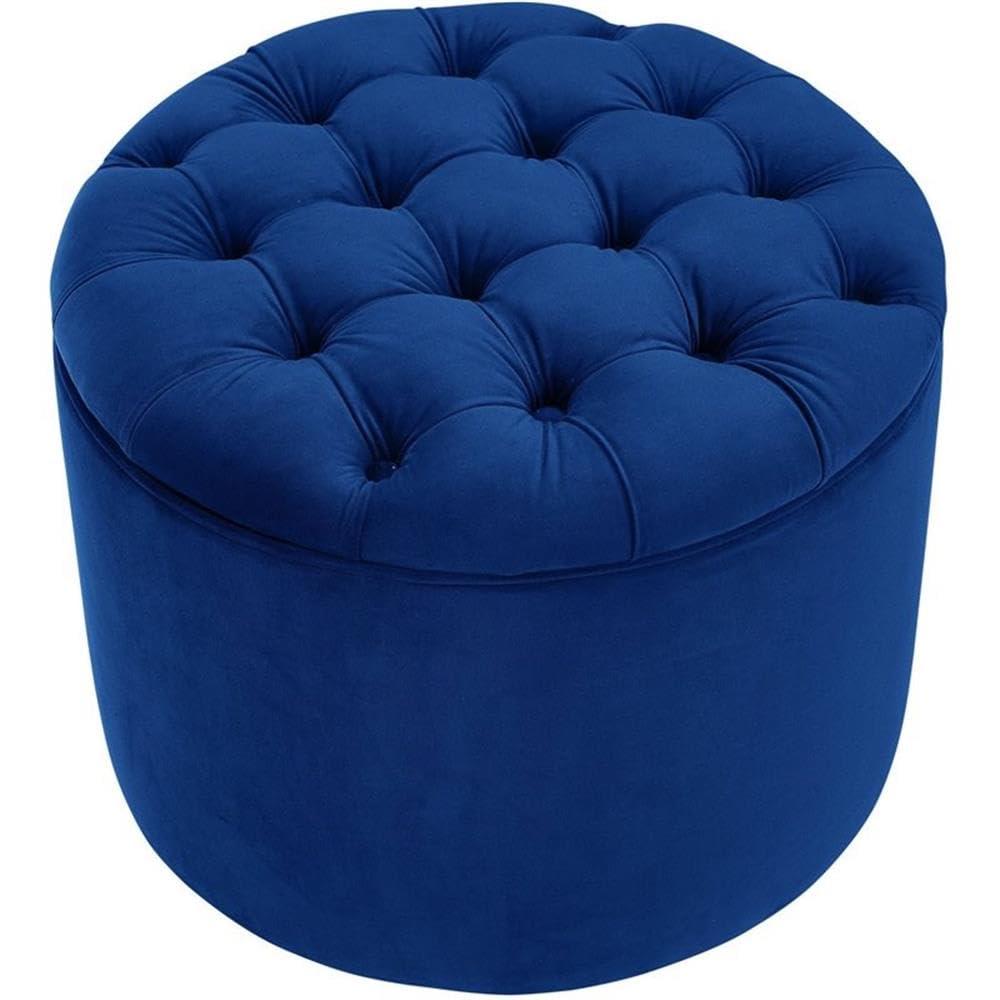 WTYNKAE Queen Velvet  Ottoman  Navy Blue