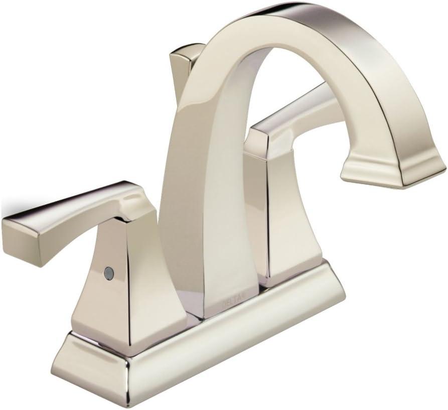 Modern 6" Nickel Brass Centerset Bathroom Faucet with Eco-Friendly Design