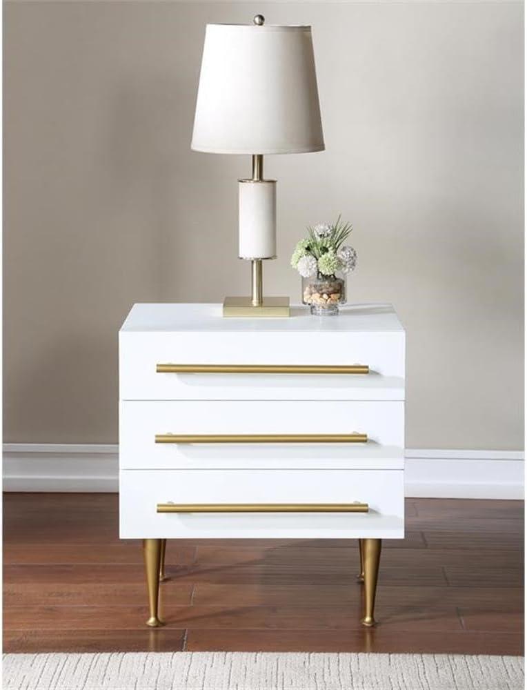 Meridian Furniture Marisol Contemporary Nightstand in Rich White Finish