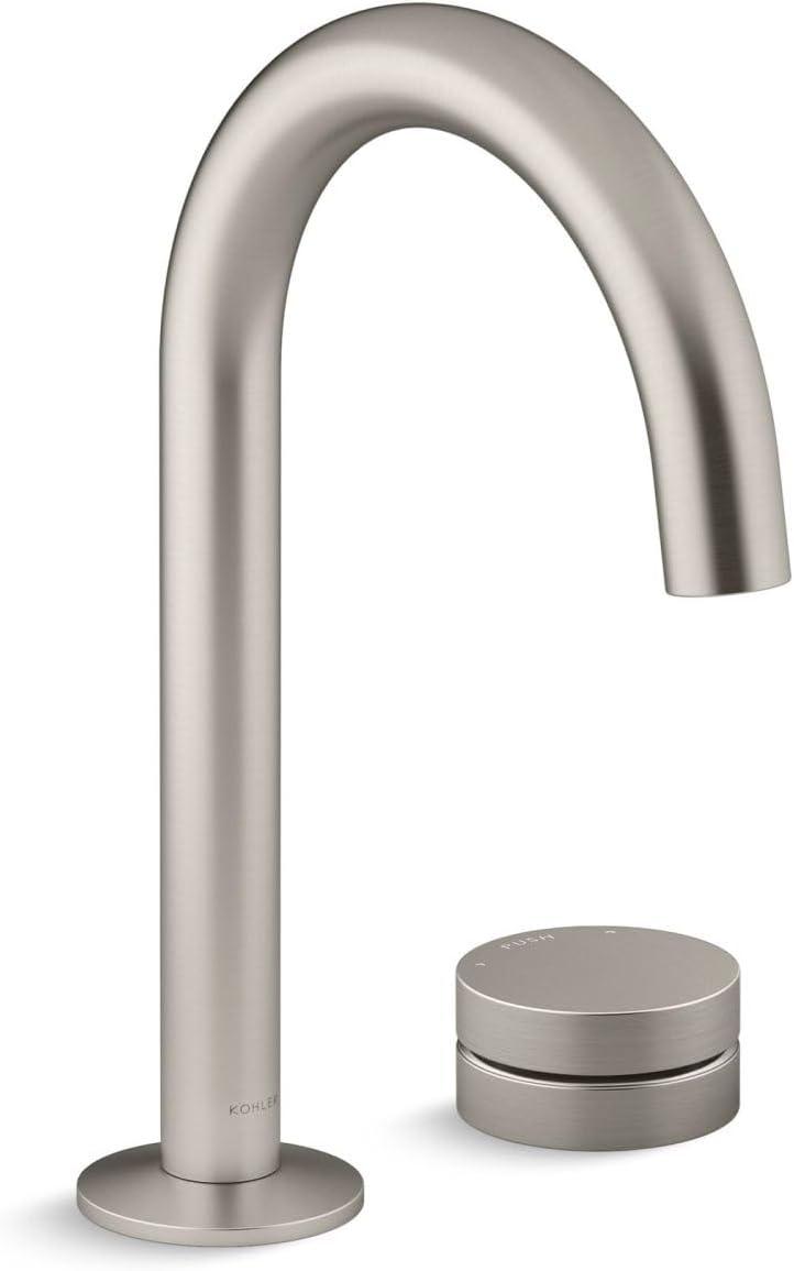 Vibrant Brushed Nickel Modern Bathroom Sink Spout 26.81"