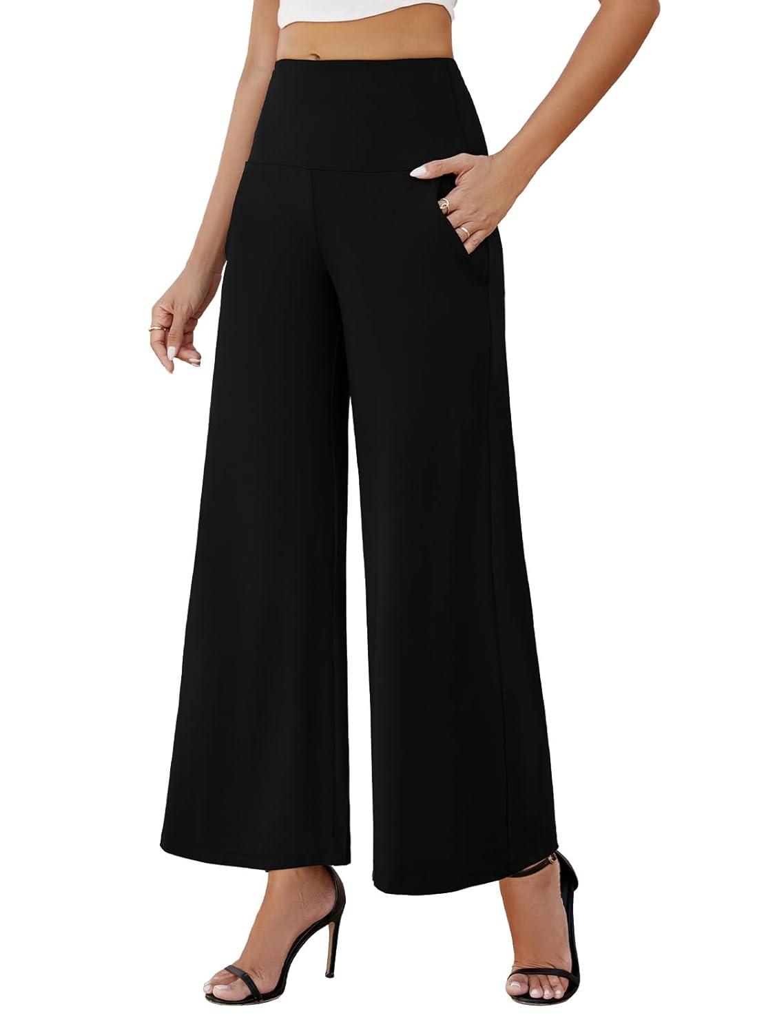 Arolina Women's Stretchy Wide Leg Palazzo Lounge Pants with Pockets Casual Comfy High Waist Palazzo Pants for Women Dressy