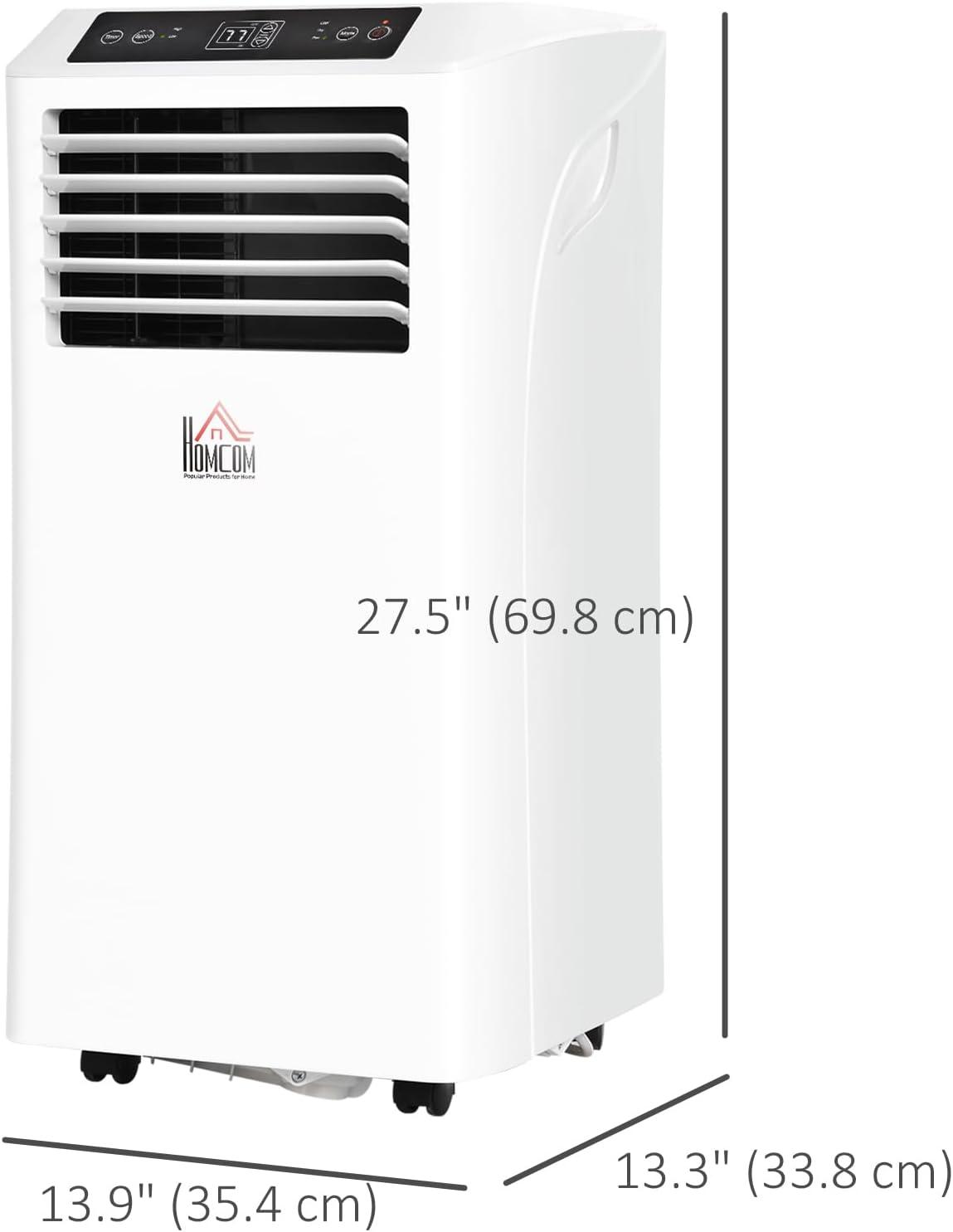 HOMCOM 10000 BTU Mobile Portable Air Conditioner with Cooling, Dehumidifier, Ventilating, Remote Control, 24-Hour Timer, Portable AC Unit for Bedroom, Living Room, Home Office, White