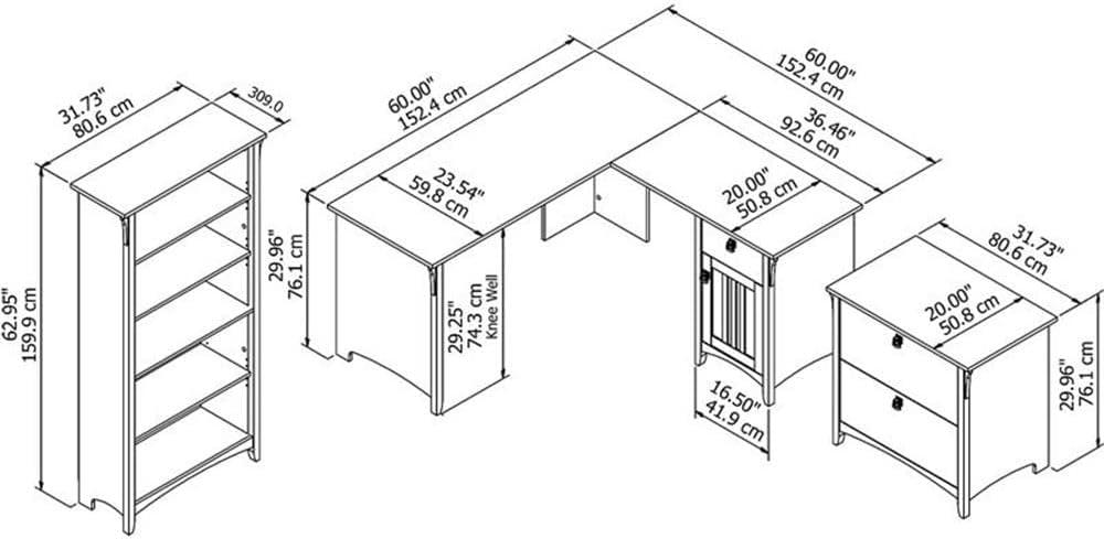 Khadesha 3 Piece Computer Desk Office Set