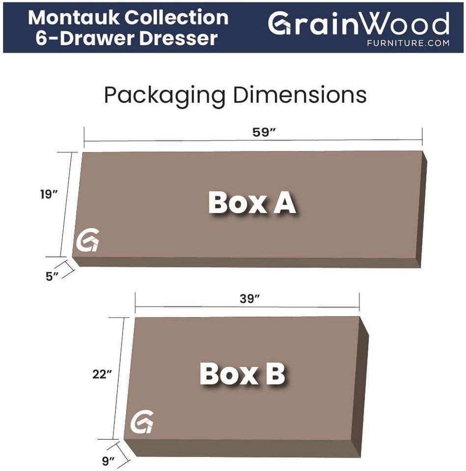 Montauk Solid Wood 59.5'' W 6 - Drawer Dresser