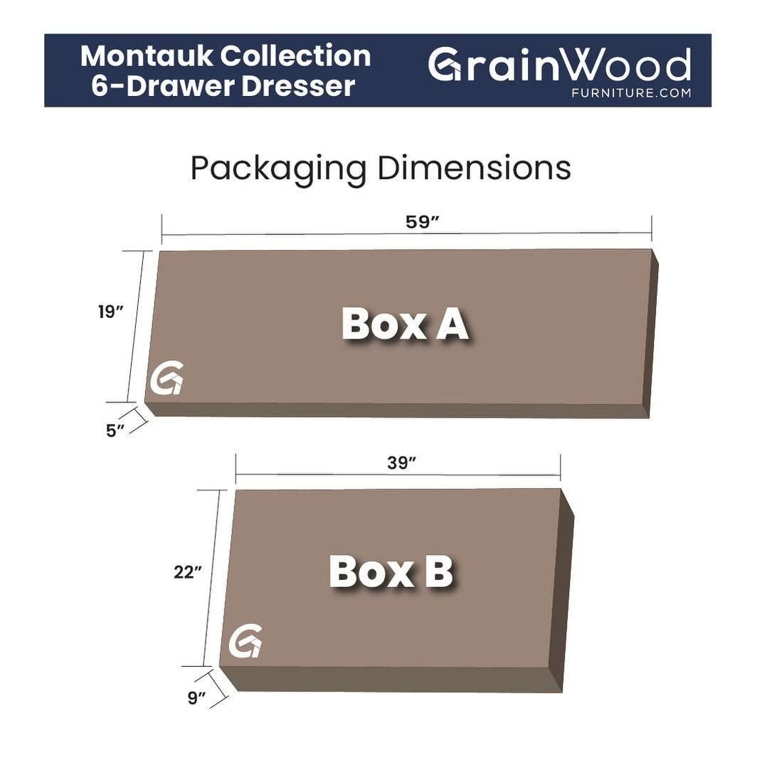 Montauk Solid Wood 59.5'' W 6 - Drawer Dresser