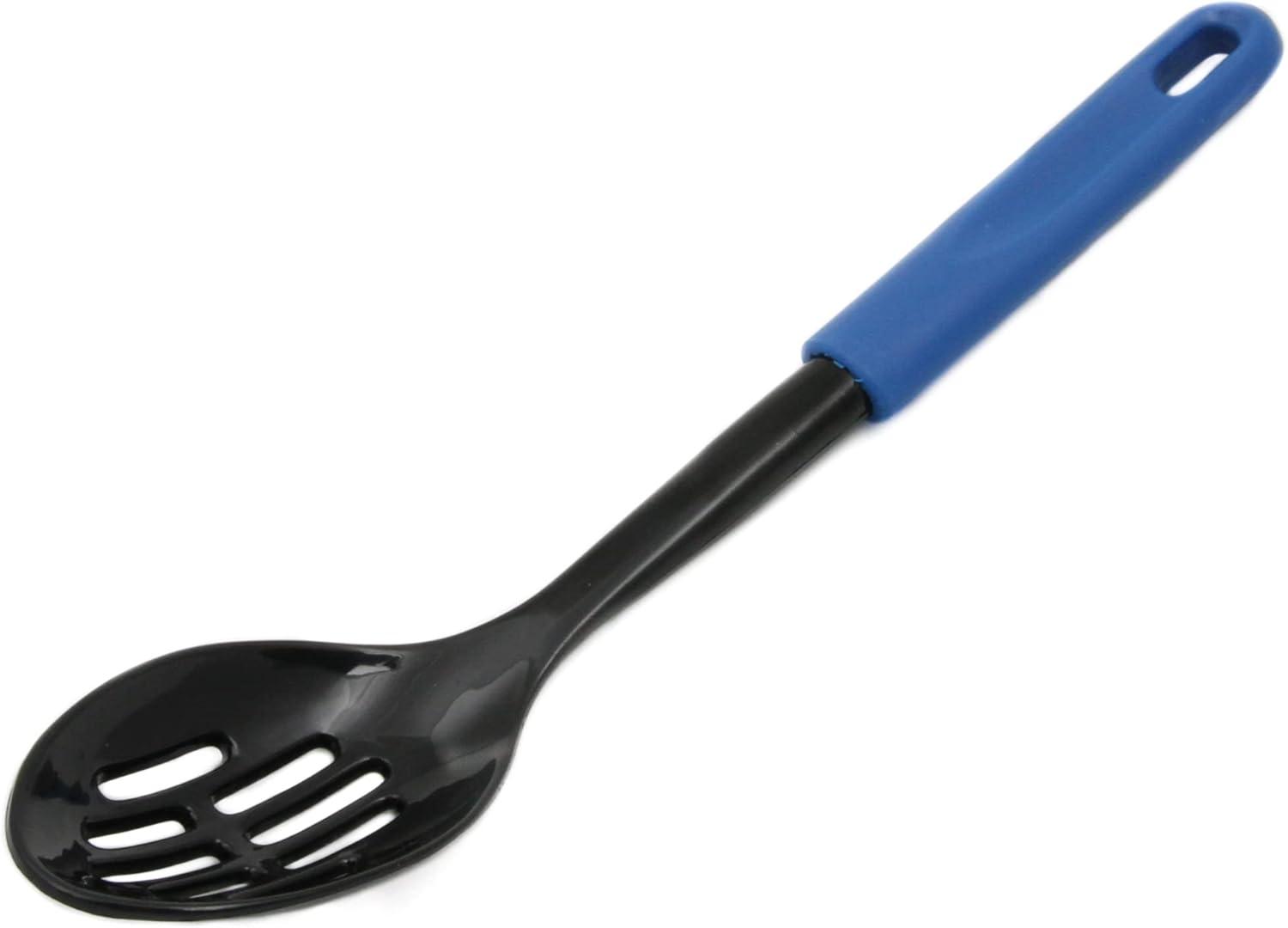 Chef Craft Basic Nylon Slotted Spoon, 11.5 inch, Blue/Black