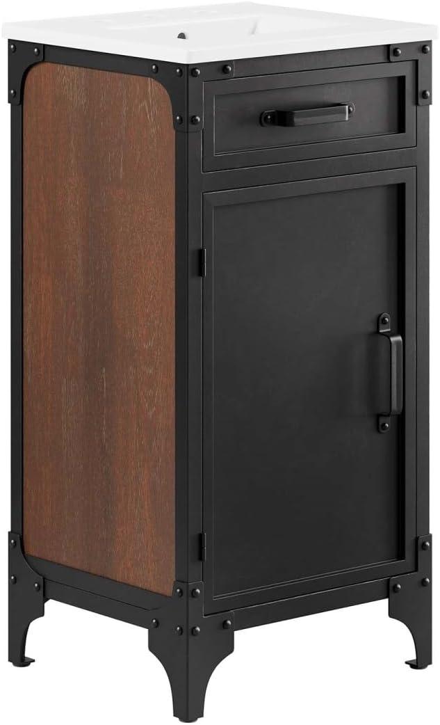 Modway Modway Steamforge 17'' Free Standing Single Bathroom Vanity with Ceramic Top