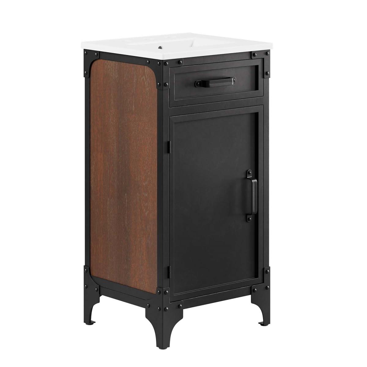 Modway Modway Steamforge 17'' Free Standing Single Bathroom Vanity with Ceramic Top