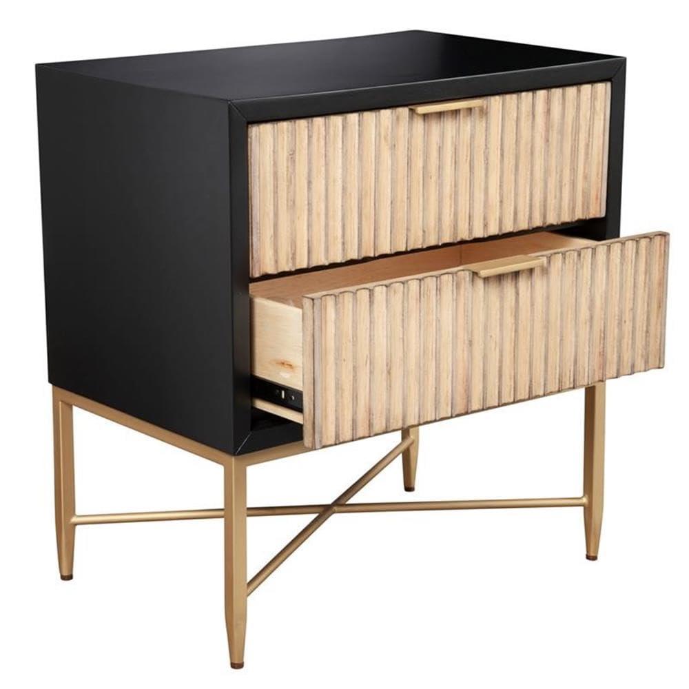 Origins by Alpine Larsen 2 Drawer Nightstand in Black