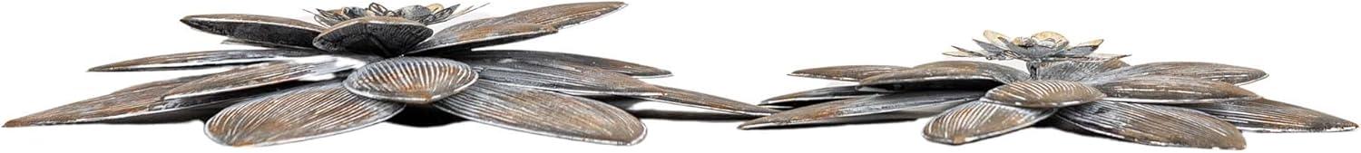 Set of 2 Wall Flowers Brown Metal by Foreside Home & Garden