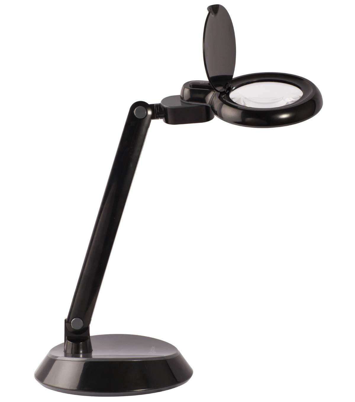 OttLite OttLite Space Saving LED Magnifier Desk Lamp - 1.75x Optical Grade Magnifier, Pivoting Head