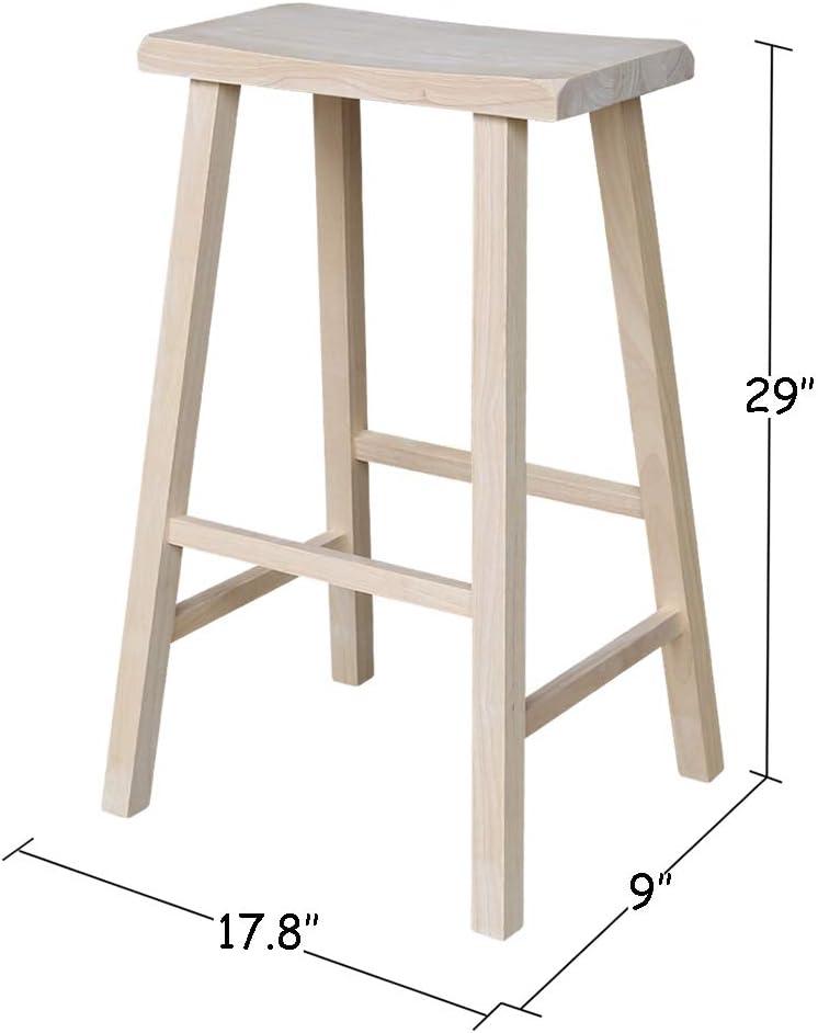 Unfinished 29" Saddle Seat Backless Wood Stool