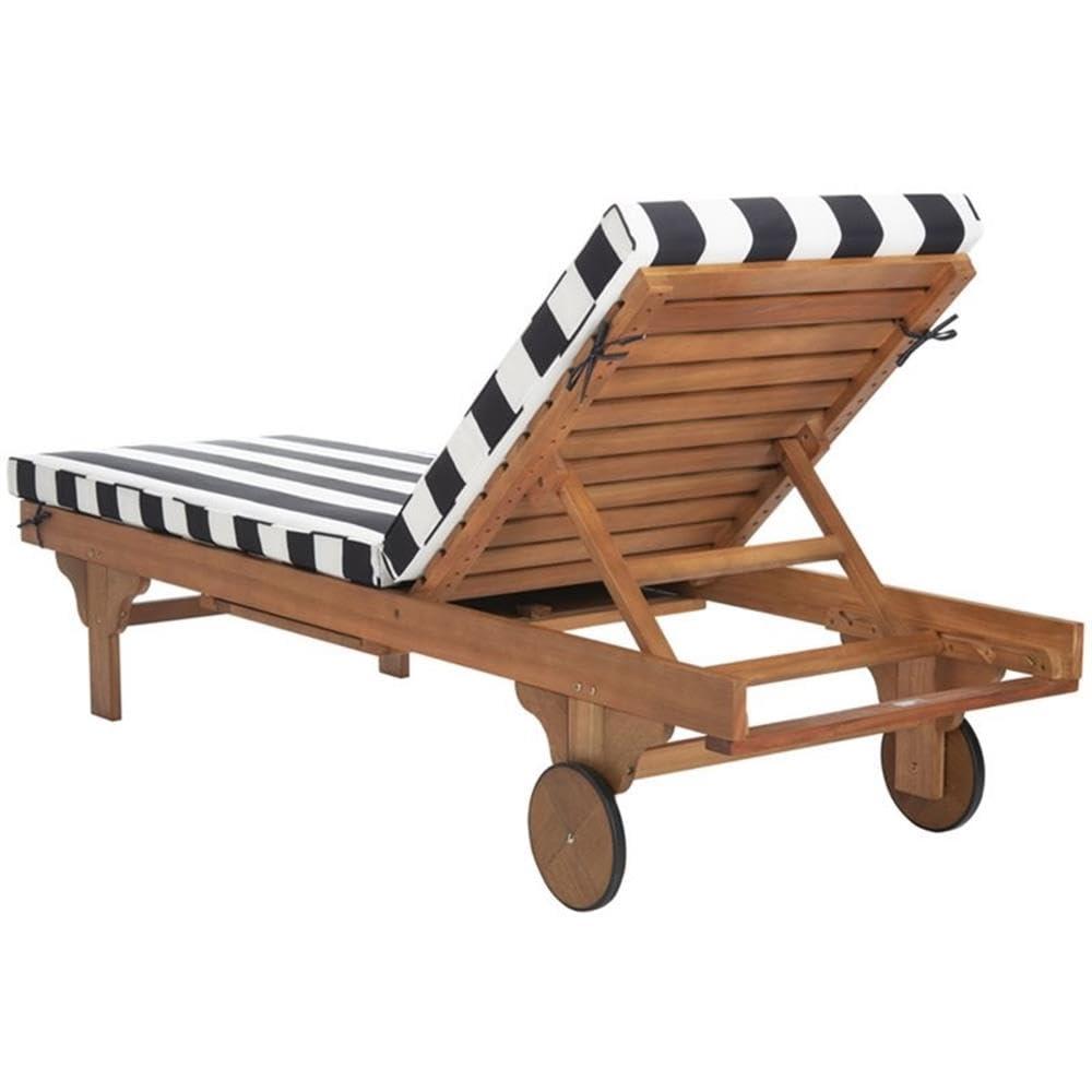 Newport Lounge Chair - Outdoor - PAT7022 - Natural/Black Stripe -Safavieh