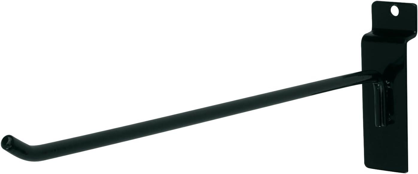 10-Inch Black Metal Slatwall Peg Hooks, Set of 25