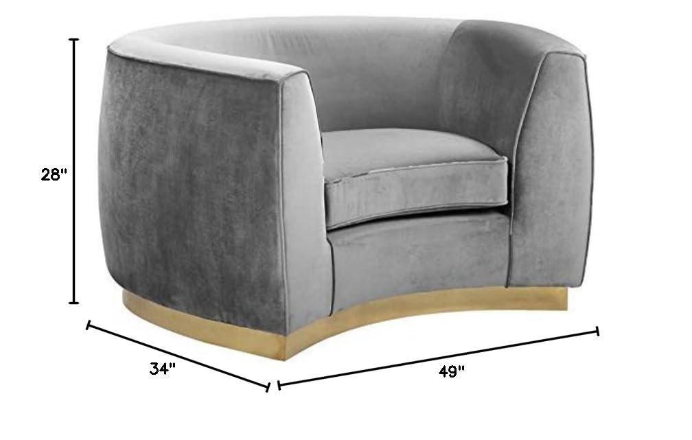 Homestock Rustic-Refinement Grey Velvet Chair