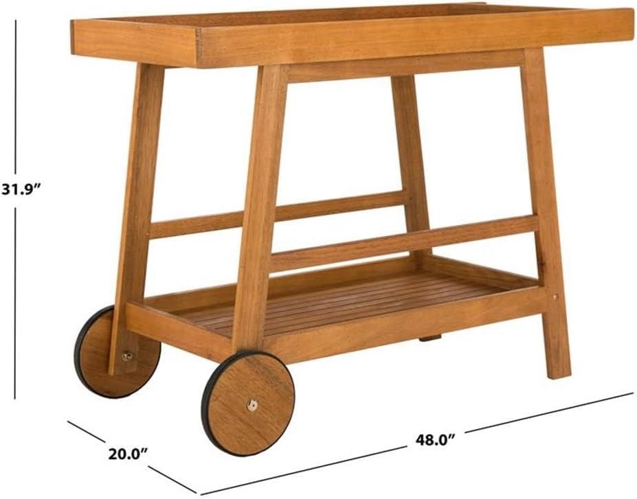 Renzo Indoor/Outdoor Serving Cart PAT7032 - Natural - Safavieh