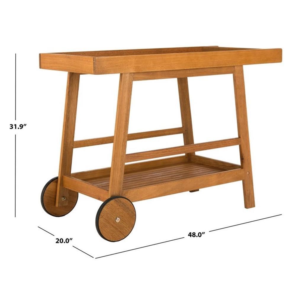 Renzo Indoor/Outdoor Serving Cart PAT7032 - Natural - Safavieh
