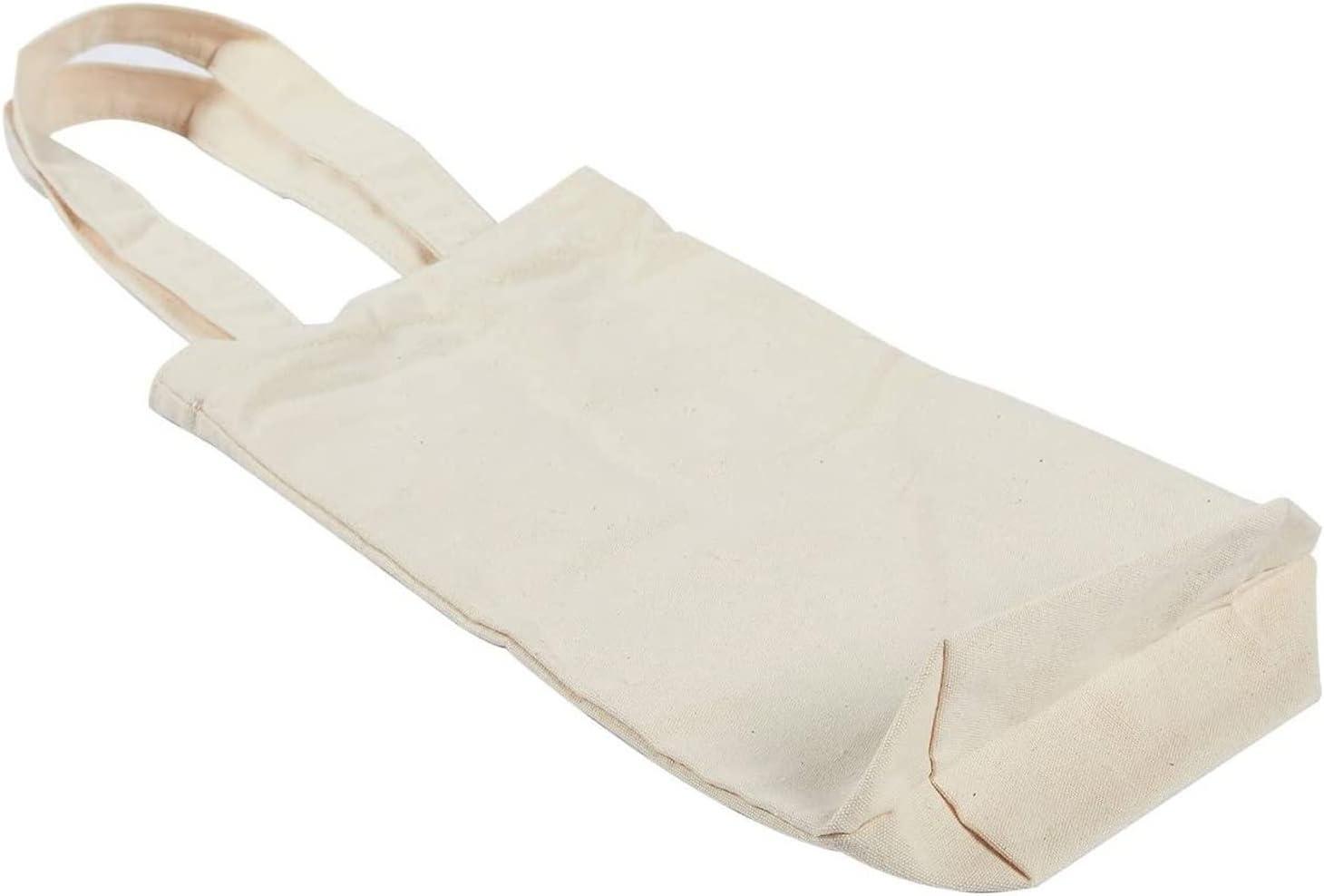 Blue Panda Canvas Wine Carrying Bags with Handles, Burlap Wine Bottle Gift Totes For Father's Day, Birthday Parties, Graduation, Bridal Shower, 6 Pack