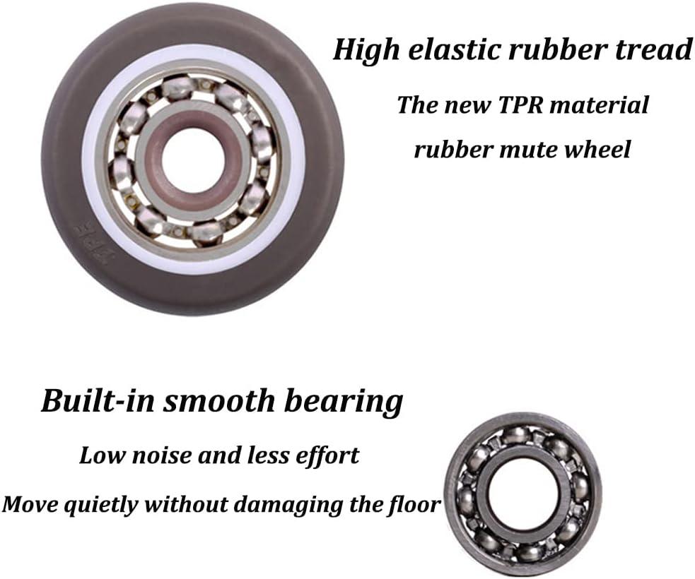 Mini Fixed Caster Wheels 1 inch Silent Ball Bearing Small Casters Wheels, Metal Top TPE Rubber Low Profile Caster Wheels for Furniture Rolling Cabinet Trundle Bed Drawer with Screws 4 Pack