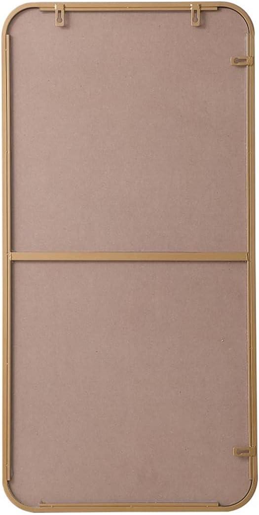 Soft corner metal rectangular mirror 18x36 inch in Brass