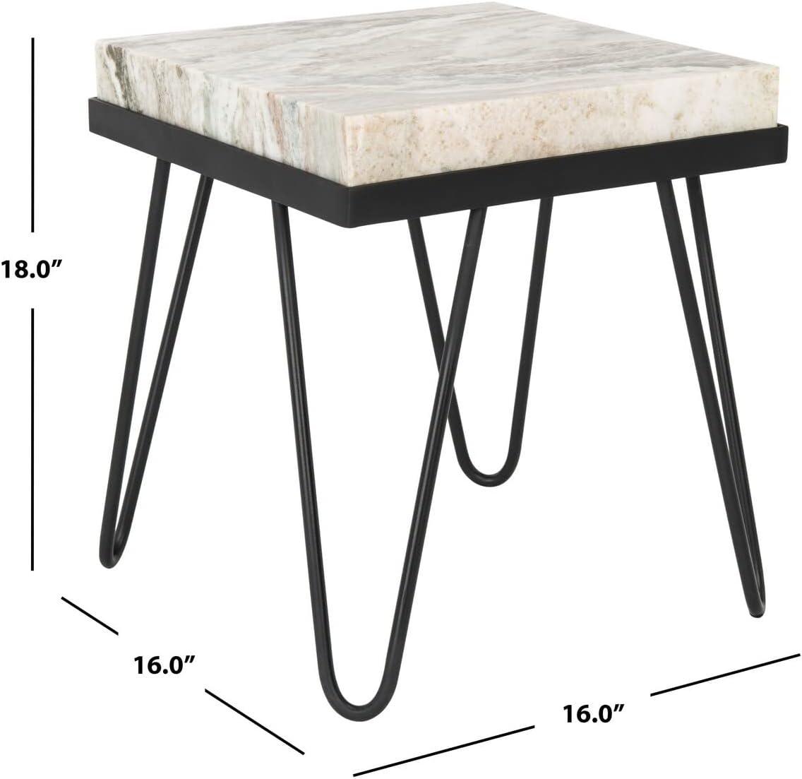 Jada Stone Top Accent Table - Multi Grey Stone/Black - Safavieh.