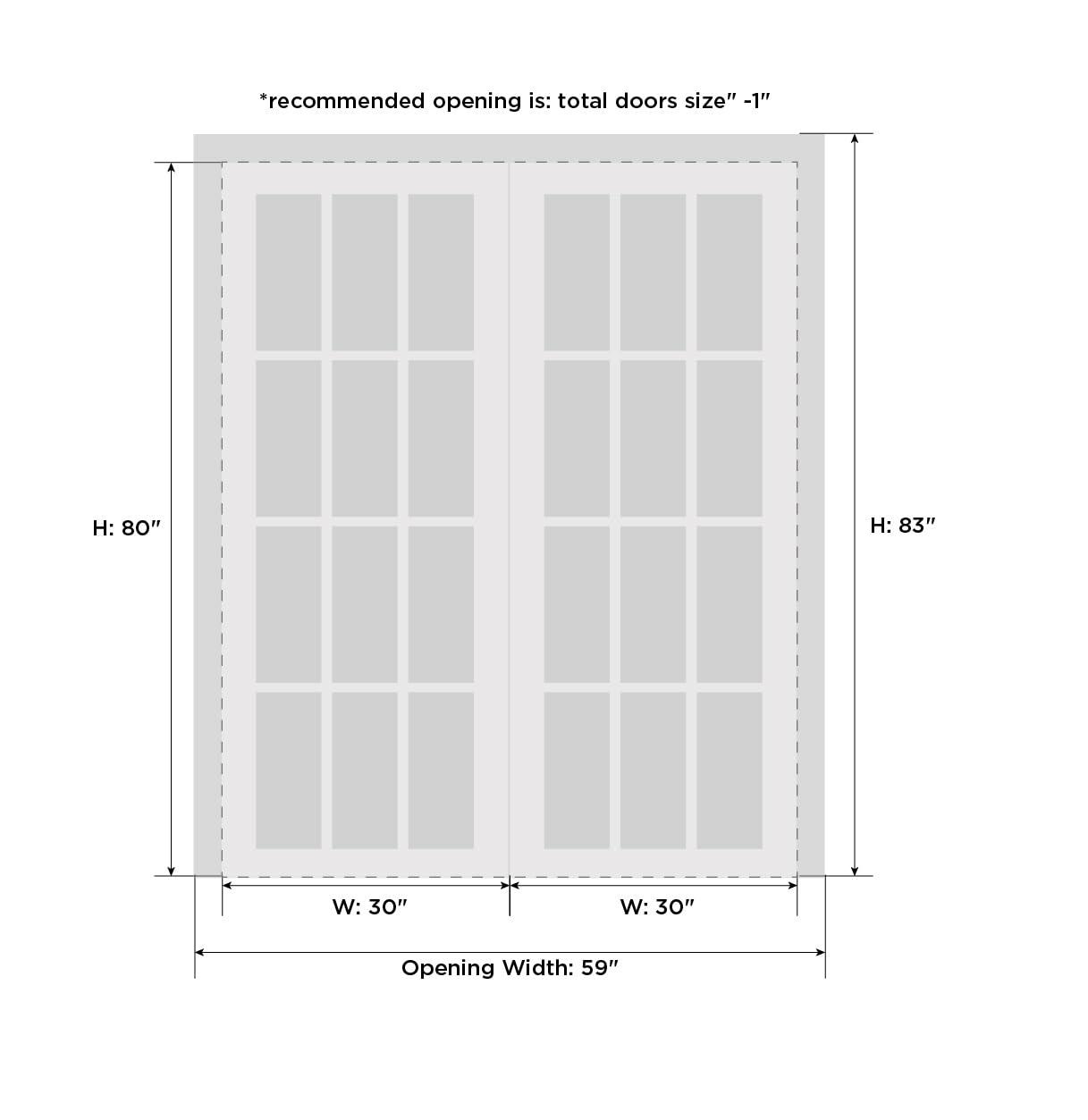 SARTODOORS Quadro Frosted Glass Sliding Closet White Doors