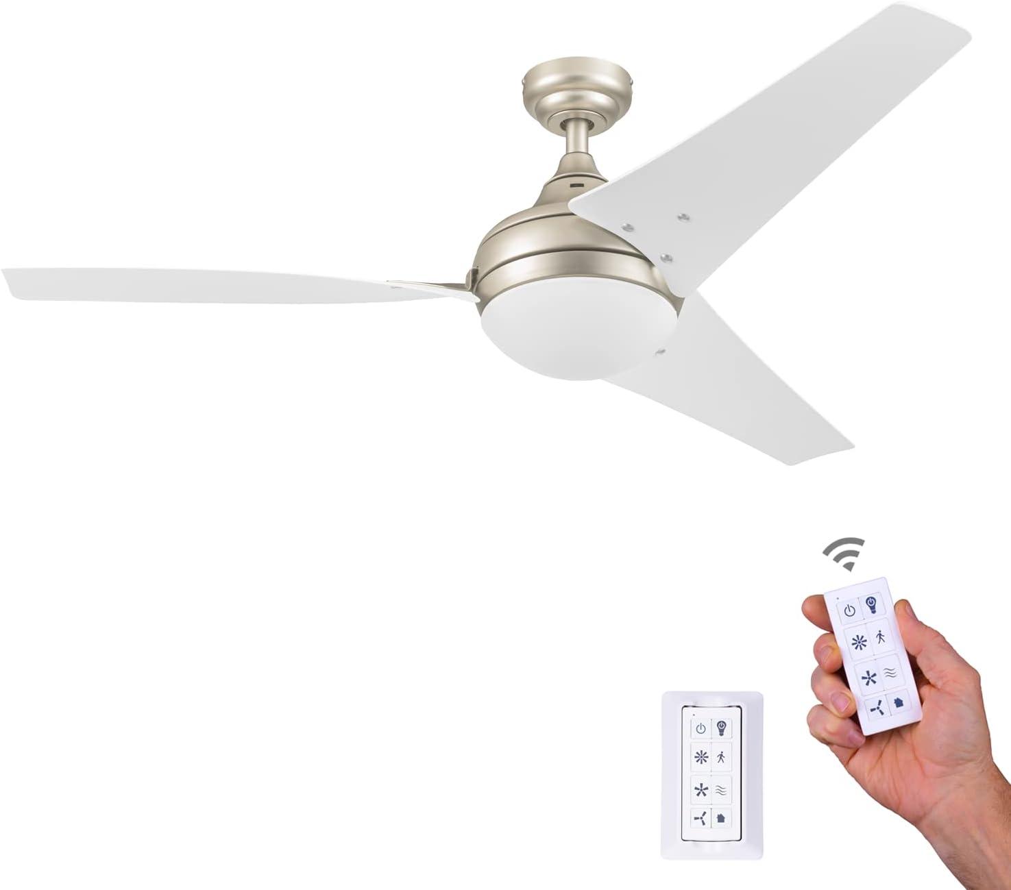 Champagne 52 Inch Modern Ceiling Fan with LED Light and Remote