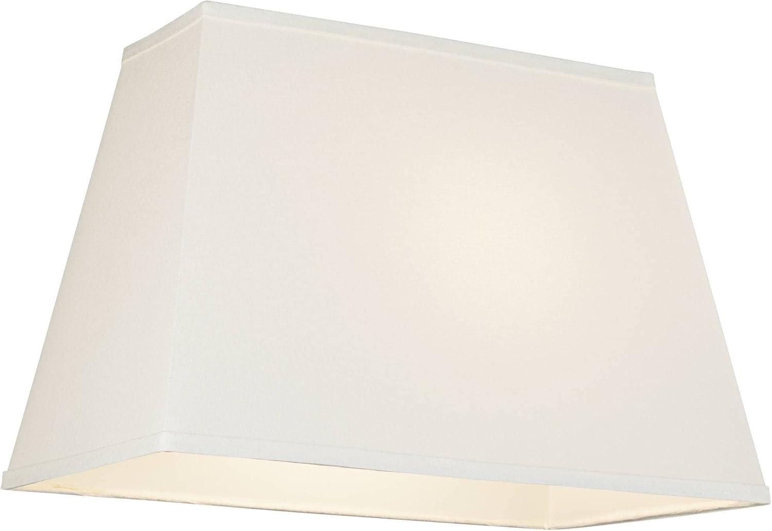 Springcrest Ivory Linen Large Rectangular Lamp Shade 14" Wide x 6" Deep at Top and 18" Wide x 12" Deep at Bottom and 12" Height (Spider) Replacement