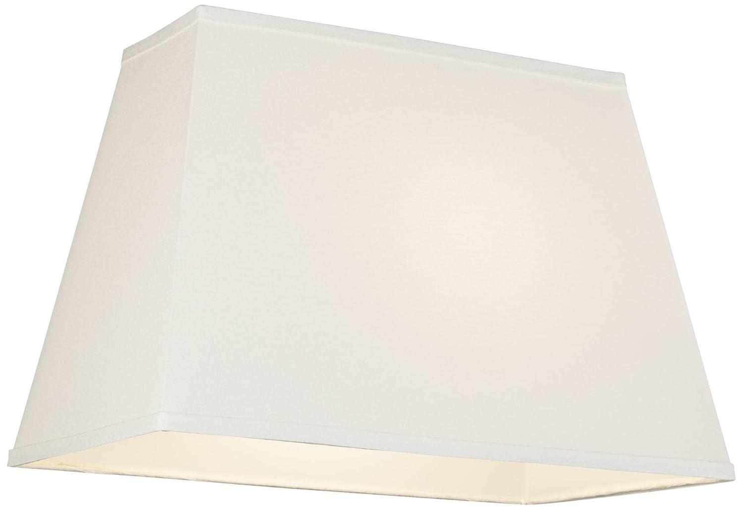 Springcrest Ivory Linen Large Rectangular Lamp Shade 14" Wide x 6" Deep at Top and 18" Wide x 12" Deep at Bottom and 12" Height (Spider) Replacement
