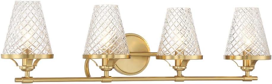 Savoy House Candler 4 - Light Vanity in  Warm Brass