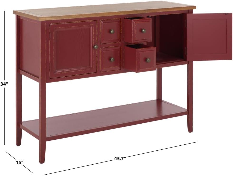 Charlotte Sideboard - Egyptian Red/Oak Top - Safavieh.