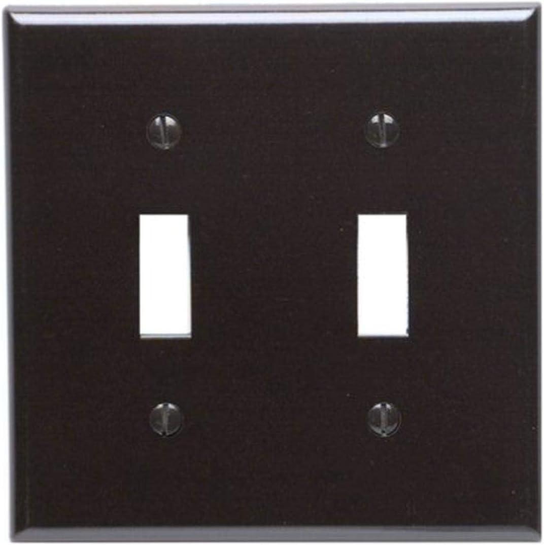 Leviton Brown 2-Gang Thermoset Toggle Wall Plate