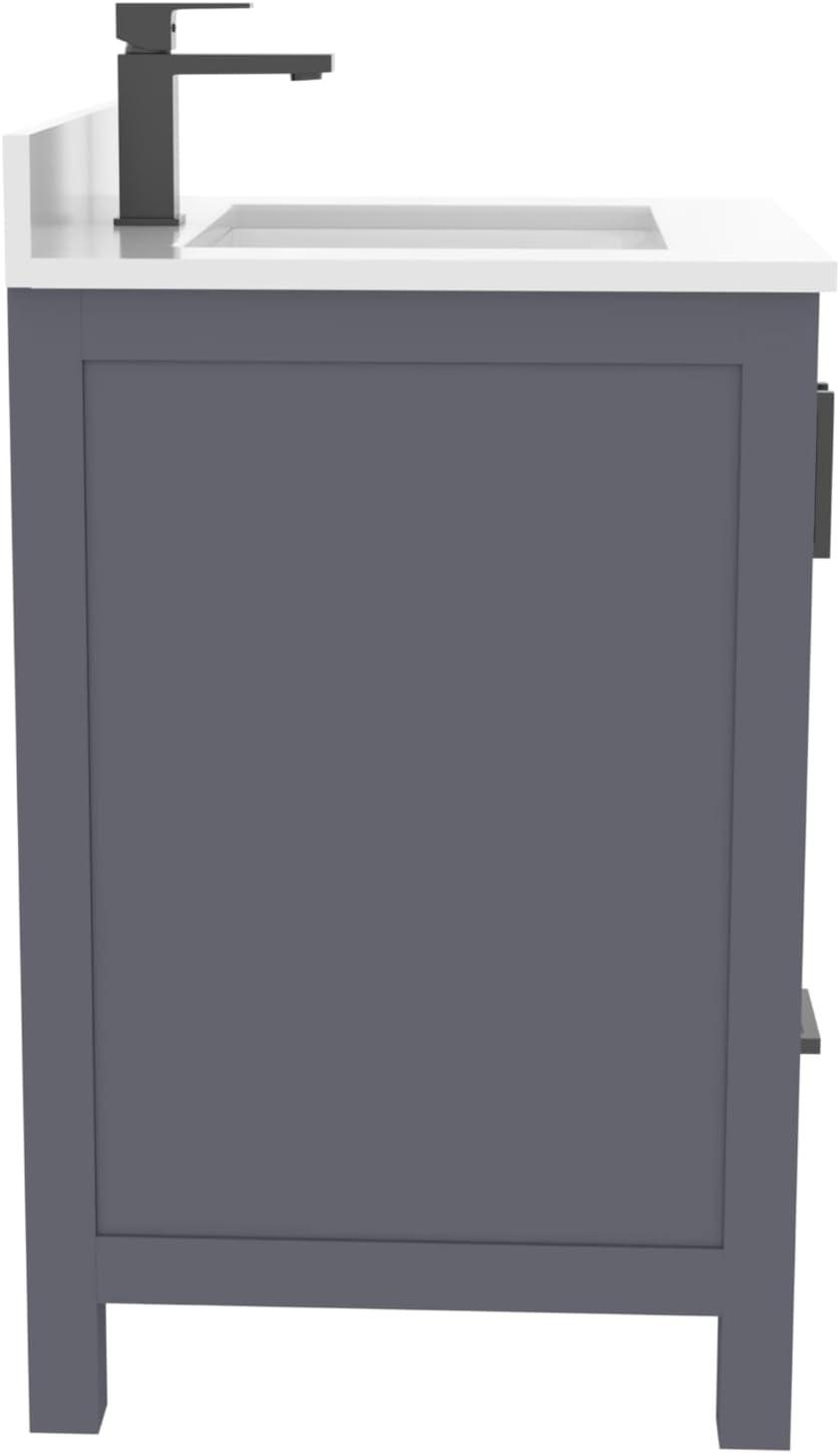 Ayna Decors Rooh 48'' Single Bathroom Vanity with White Quartz Top