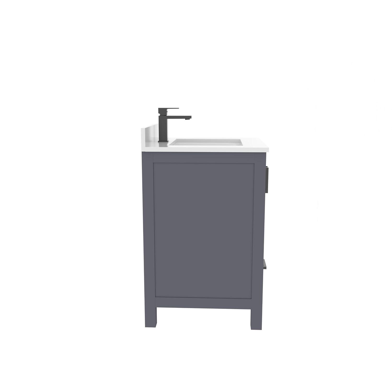 Ayna Decors Rooh 48'' Single Bathroom Vanity with White Quartz Top