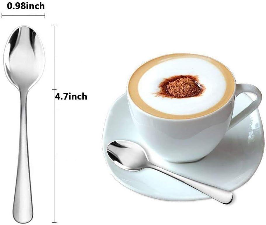 Wesdxc56 Demitasse Espresso Spoons, Mini Coffee Spoon, 4.7 Inches Stainless Steel Small Spoons for Dessert, Set of 6