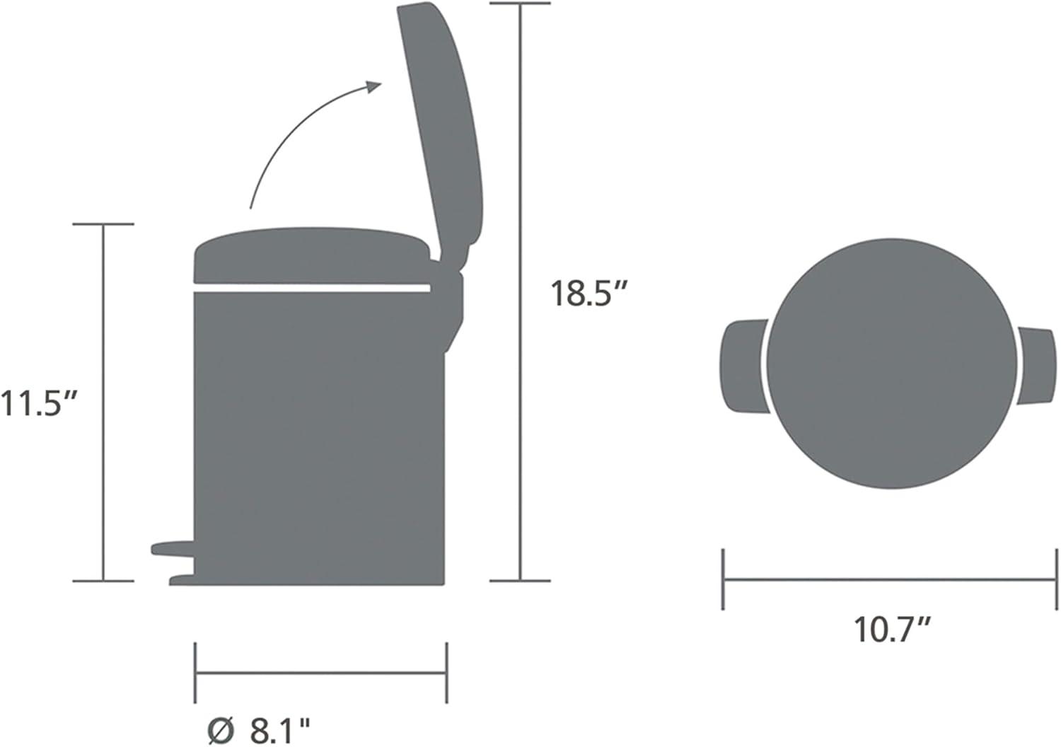 Brabantia NewIcon Step On Trash Can, 1.3 Gallon (5 Liter)