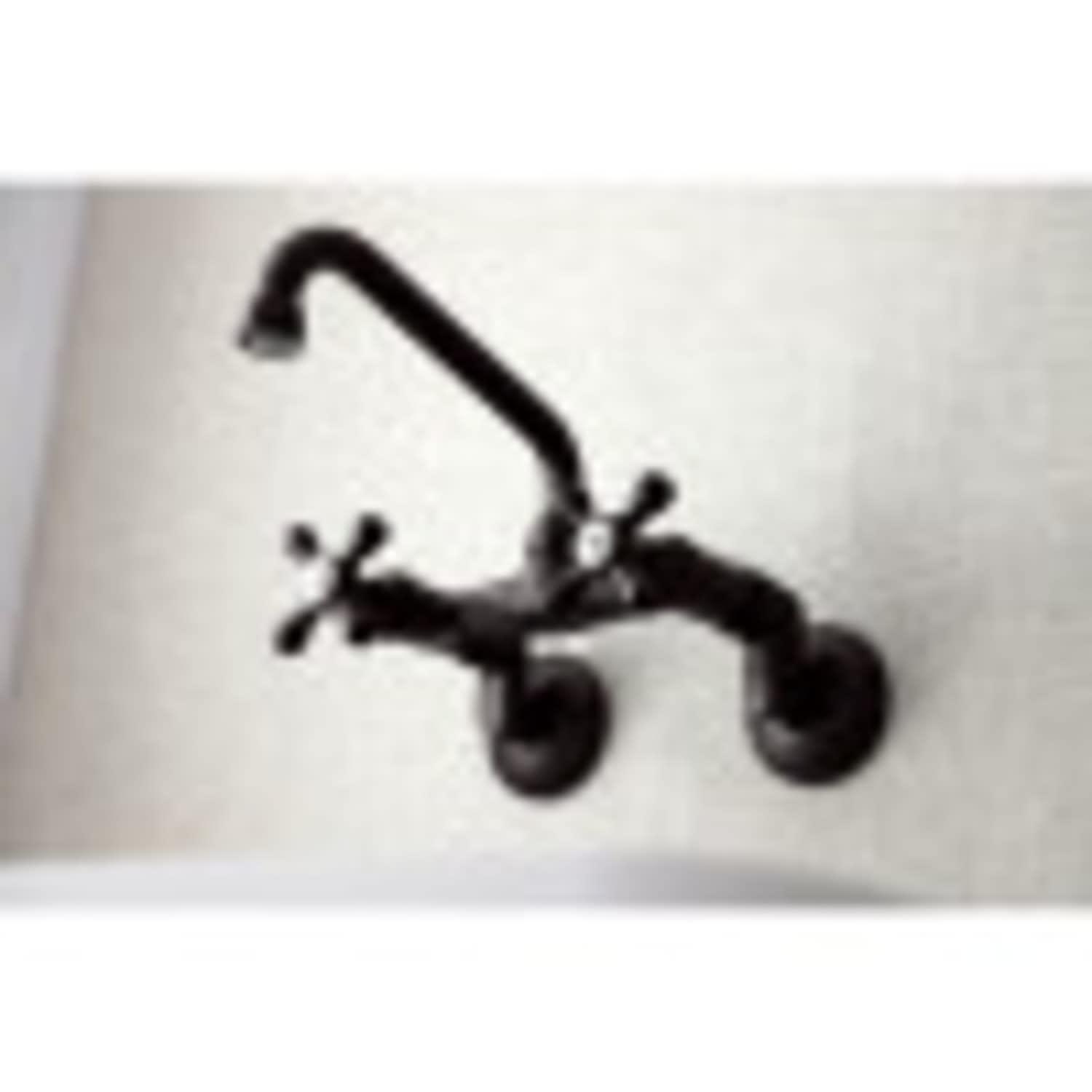Kingston Brass Kingston Double-Handle 2-Hole Wall-Mount Bridge Kitchen Faucet