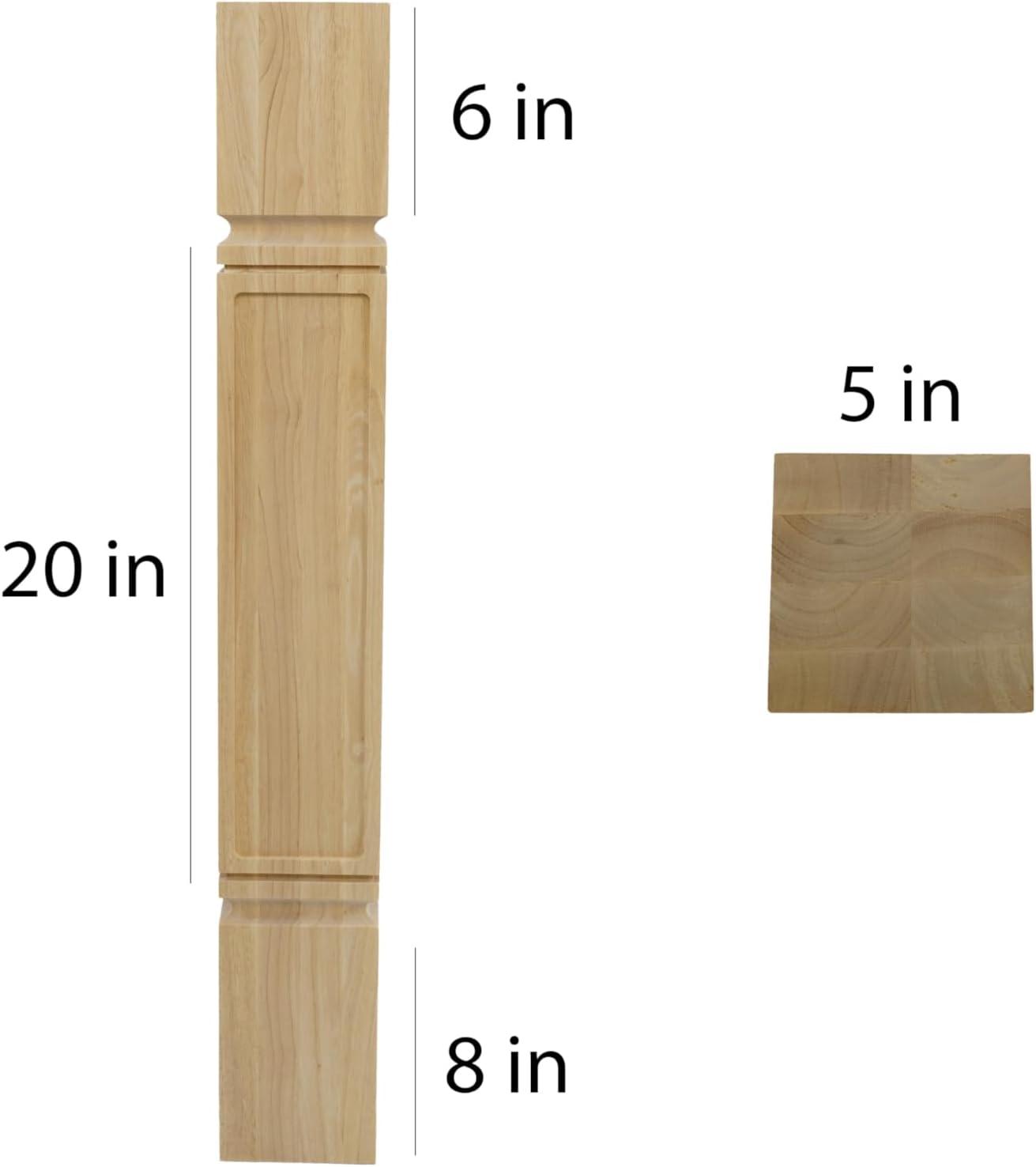 bingltd BingLTD - 36 Inch x 5 Inch Unfinished Rubberwood Post