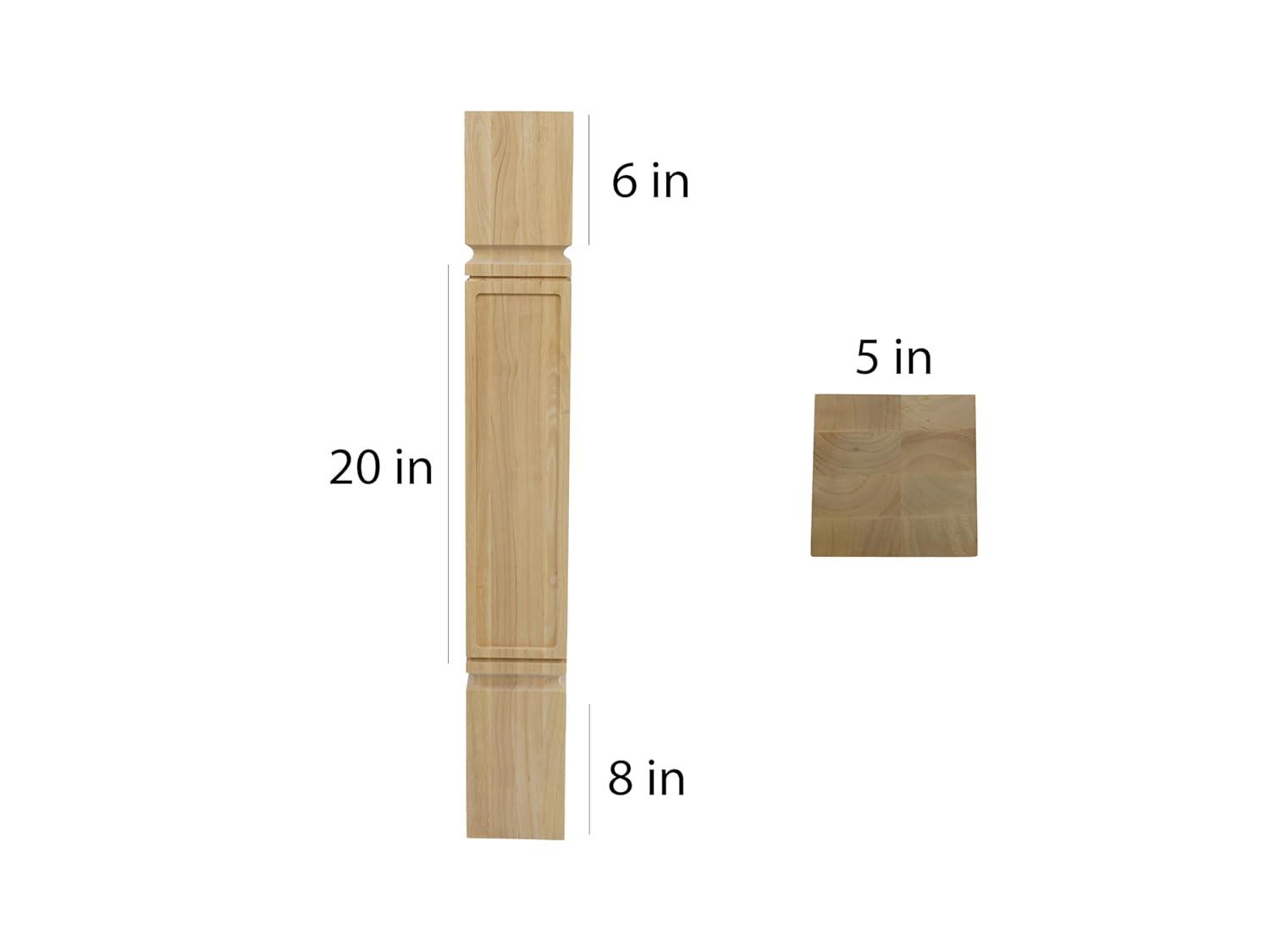 bingltd BingLTD - 36 Inch x 5 Inch Unfinished Rubberwood Post