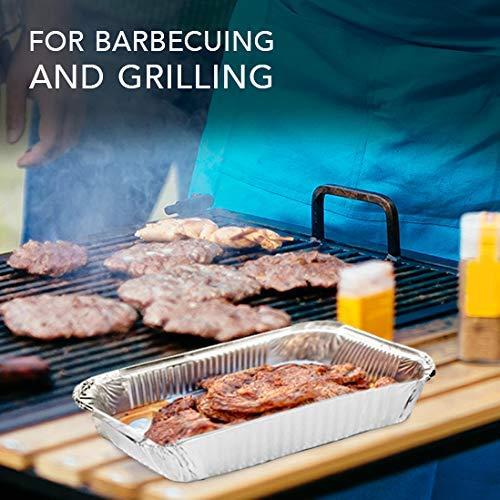 Stock Your Home Aluminum Pans with Lids (50-Pack) - 2 Lb Disposable Foil Takeout Containers