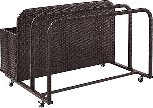Crosley Furniture Palm Harbor Wicker Outdoor Storage Pool Caddy for Toys, Floats, Patio Furniture Cushions