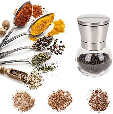 Stainless Steel and Glass Salt and Pepper Mill with Ceramic Grinder