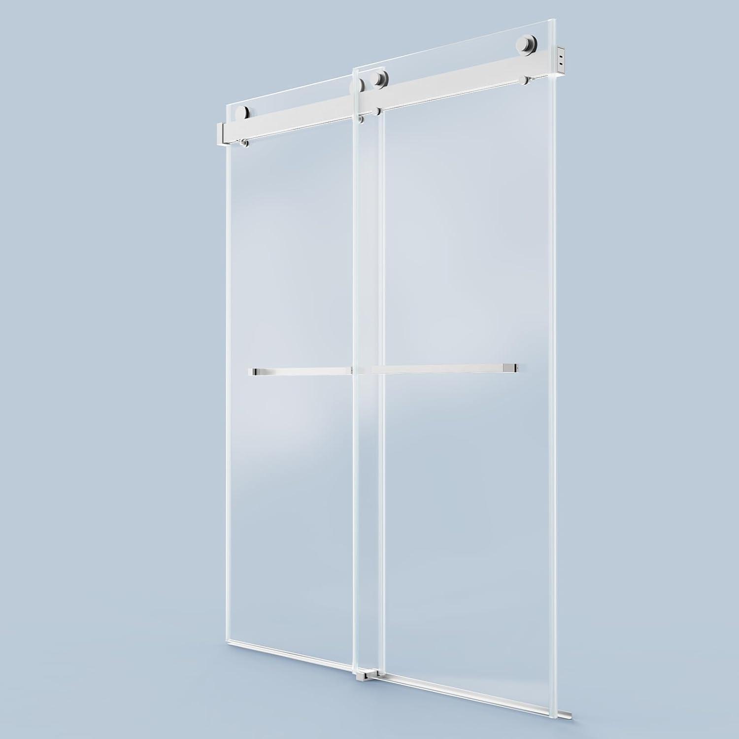 56-60"W x 76"H Dual Sliding Shower Door, Modern Style