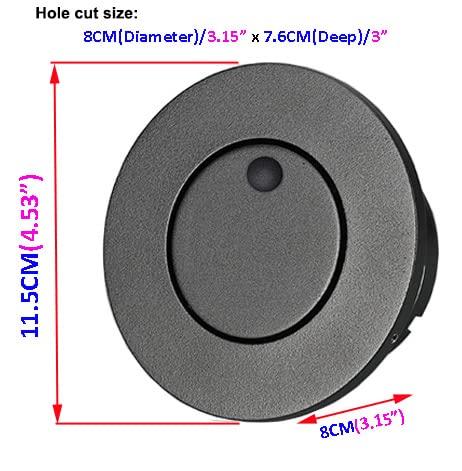 Modern Wall Sconce Light Fixture,Recessed Wall Lamp,Bedside Reading Lamp,Path/Step Light,Gimbal Hidden On/Off Switch,Circle Aluminum,LED 3W Warm White 3000k,Adjustable&Rotatable Black