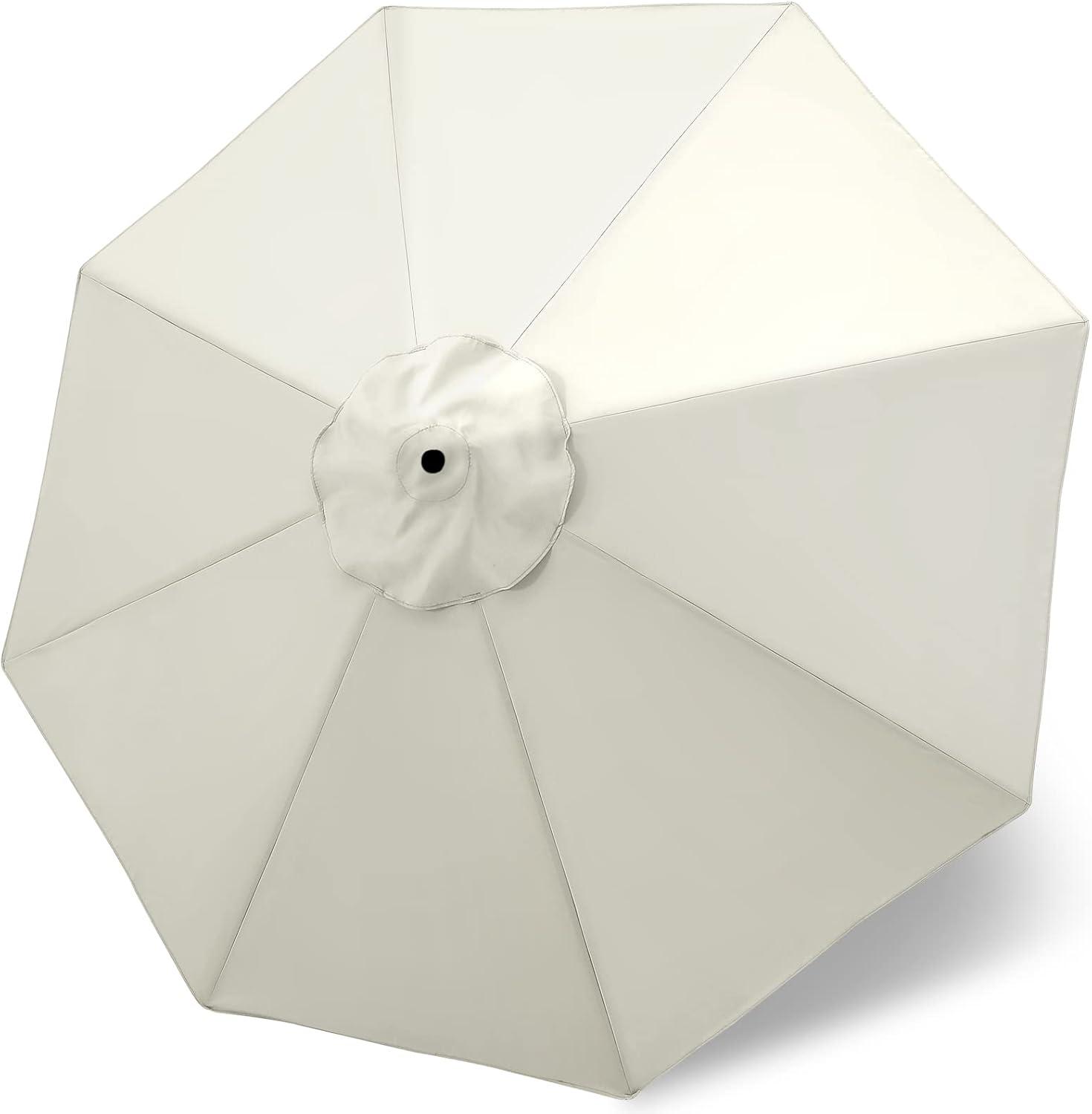 Replacement 9ft Umbrella Canopy - Fits 8-Rib Frames, Creamy White