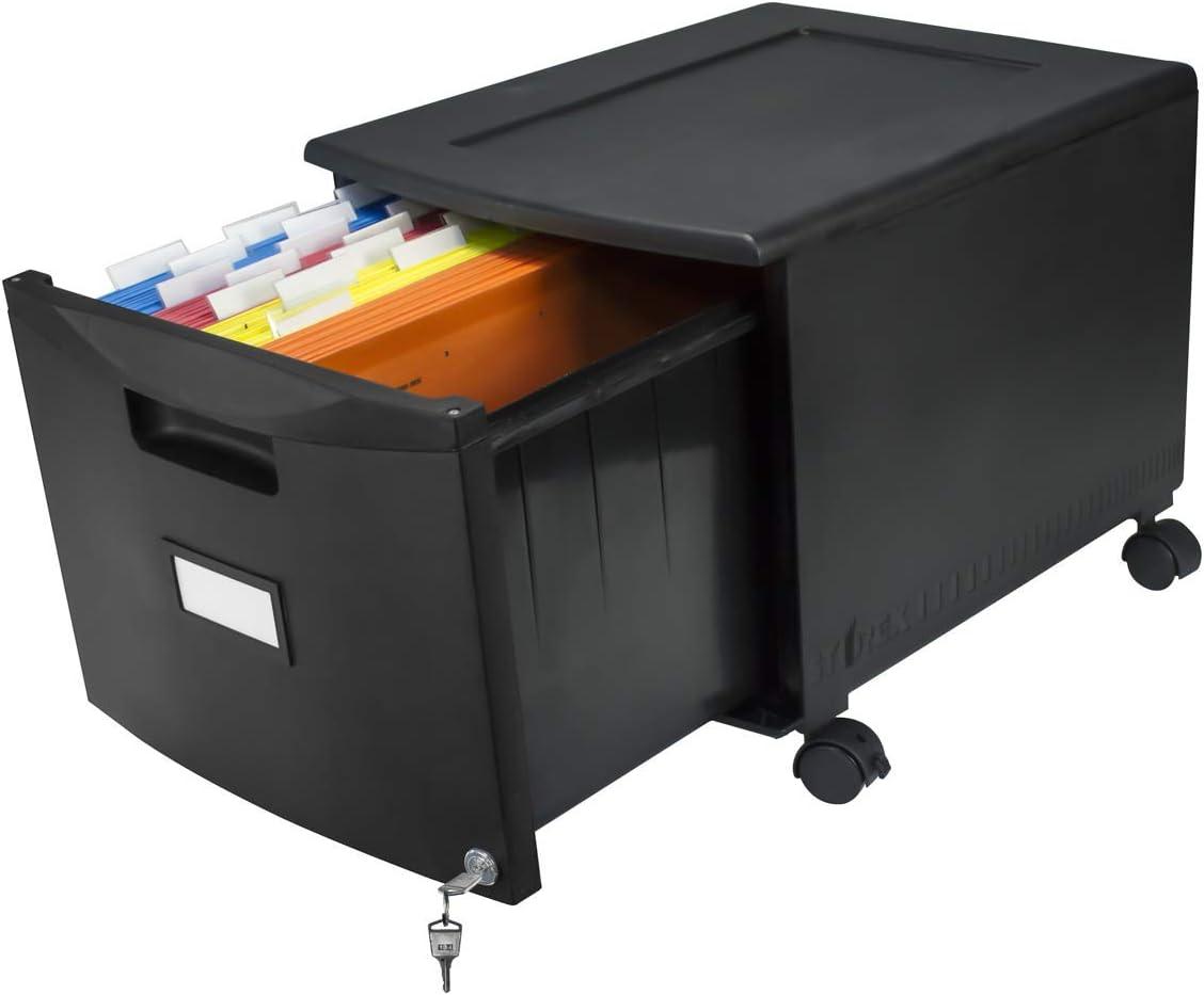 Storex 61264B01C 1 Legal/letter-Size File Drawer 14.75 in. x 18.25 in. x 12.75 in. Single-Drawer Mobile Filing Cabinet - Black