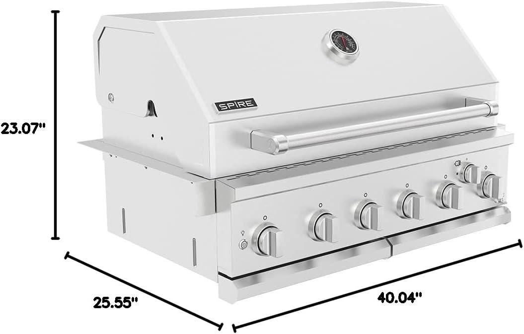 Spire 6-Burner Built-in Grill Head with Rear Burner